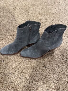 Dolce Vita Suede Ankle Booties in Gray - Women's Zip Western Style